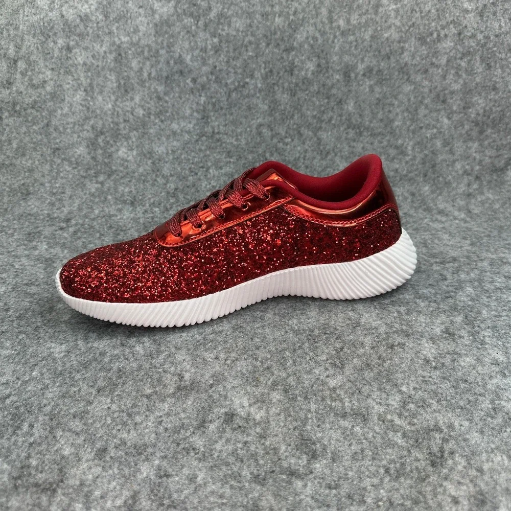 Freewalk Foam Fit Red Glitter Fashion Sneakers Womens 8.5 Memory Foam Shiny New